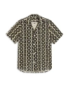 Oas Hypnotise Cuba Cotton Terry Relaxed Fit Button Down Shirt In Black