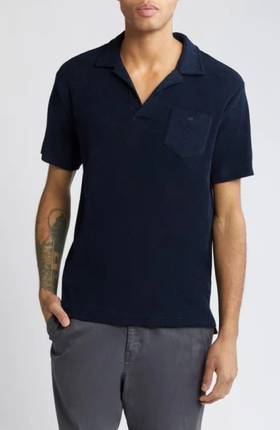 Oas Cotton-terry Polo Shirt In Blue