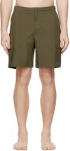 Oas Khaki Chase Cargo Swim Shorts In Kelp