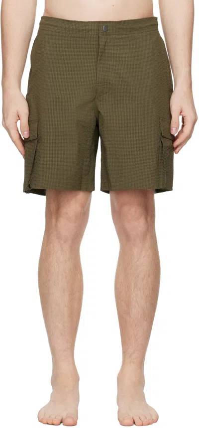 Oas Khaki Chase Cargo Swim Shorts In Kelp
