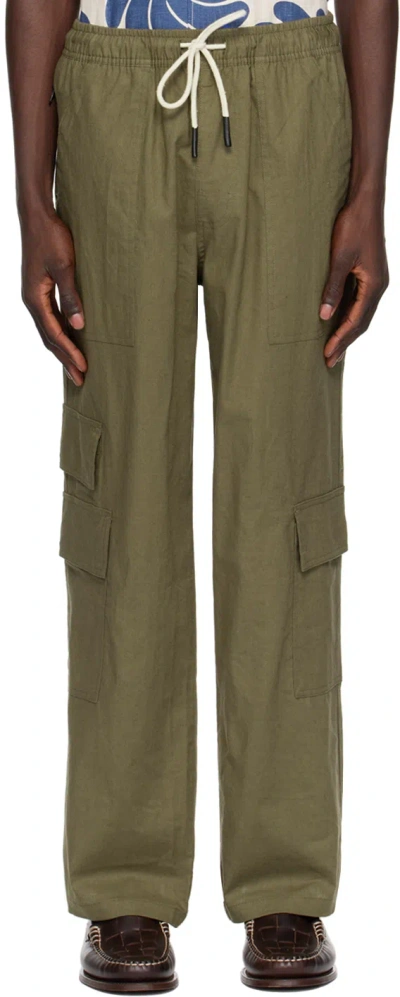 Oas Khaki Drawstring Cargo Pants In Army