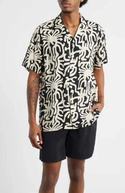 Oas Loefy Rocco Camp Shirt In Black