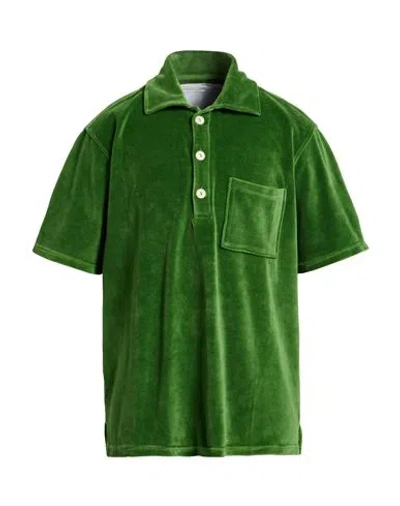 Oas Man Polo Shirt Green Size M Cotton, Polyester