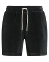 Oas Black Velour Shorts In Black