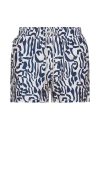 Oas Marbling Swim Shorts In Blue