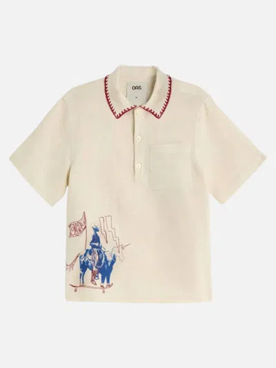 Oas Men's Bronc Girona Shirt In Ivory In Neutral