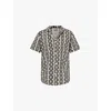 Oas Hypnotise Cuba Cotton Terry Relaxed Fit Button Down Shirt In Hypnotise