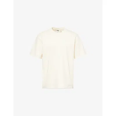 Oas Mens Ecru Ovi Crewneck Cotton T-shirt In White