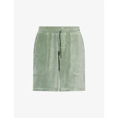 Oas Mens Green Nicola Slip-pocket Cotton-blend Shorts