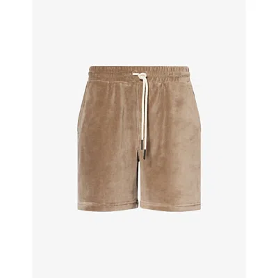 Oas Mens Morel Cotton-blend Velour Shorts In Brown
