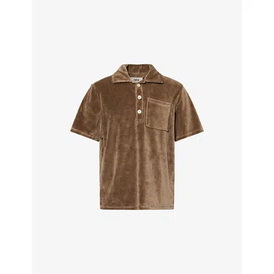 Oas Mens Morel Girona Cotton-blend Velour Shirt In Brown