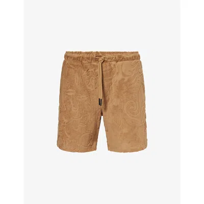 Oas Mens Lt-brown Porto Devore Cotton-blend Shorts