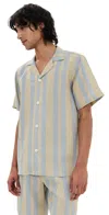 Oas Mist Strata Printed Camp Shirt In Multi