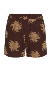 Oas Mocha Ember Terry Shorts In Brown
