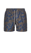 Oas Morel Puzzlotec Swim Shorts In Grey,blue