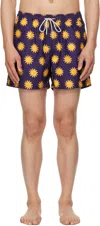 Oas Straight-leg Short-length Printed Swim Shorts In Navy