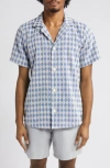 OAS NAVY DIAMOND TERRY CLOTH CAMP SHIRT