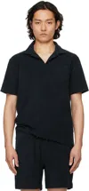 Oas Navy Terry Polo In Blue
