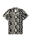 Oas Nero Verve Printed Camp Shirt In 黑色