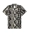 Oas Nero Verve Printed Camp Shirt In Black