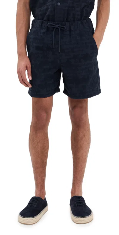 OAS NIGHT LAGOON TERRY SHORTS 6 BLUE