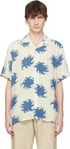 Oas Abstract Print Viscose Camp Shirt In Blue