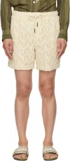 Oas Atlas Crochet Drawstring 5.5 Shorts In Offwhite