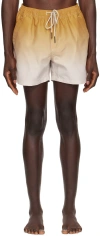 Oas Evening Grade Swim Shorts In Yellow In Orange