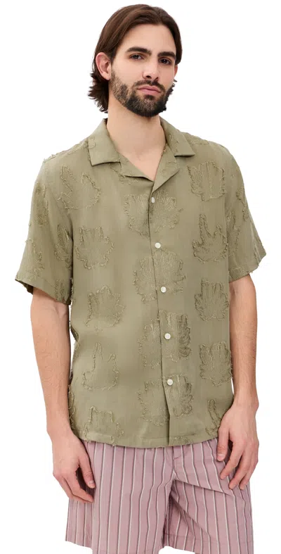 Oas Palmoza Rocco Shirt Light Brown In Green