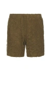 Oas Mens Pine Verve Crochet Cotton-blend Shorts Xl In 绿色
