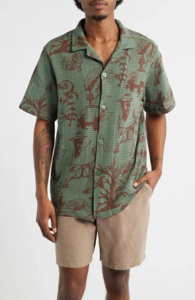 Oas Poplan Camp Shirt In Green