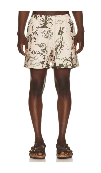 Oas Poplan Swim Shorts In Beige