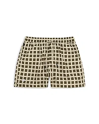 Oas Primo Box Tailored Fit 4.3 Swim Trunks In Beige