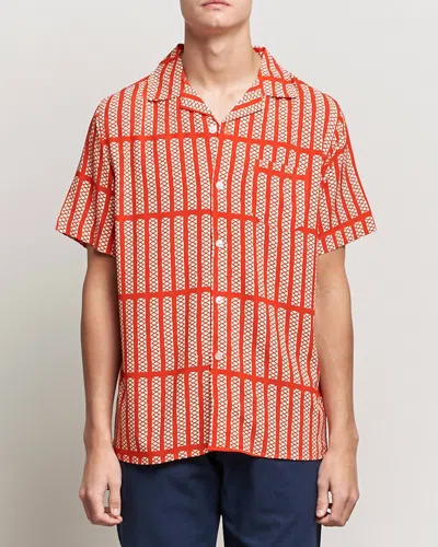 Oas Railway Short Sleeve Shirt In Red