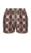 Oas Brown Sable Totemic Swim Shorts In Brown