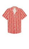 Oas Scribble Cuba Net Shirt In Red