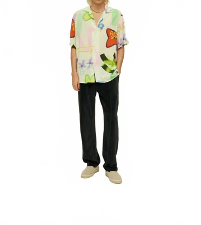 Oas Short Sleeve Viscose Shirt In Flower Shop In Multi