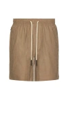 Oas Taupe Linen Shorts In Brown