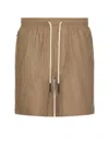 Oas Taupe Linen Shorts In Brown