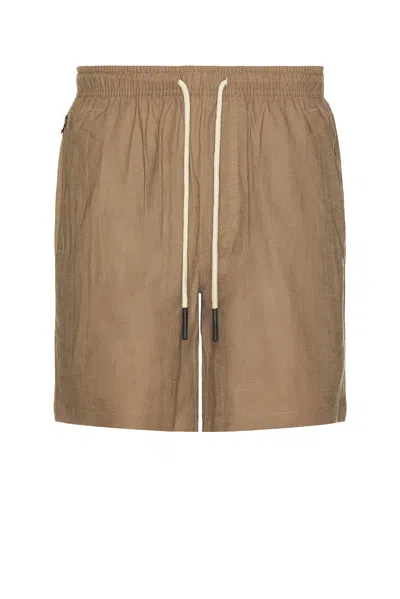 OAS TAUPE LINEN SHORTS