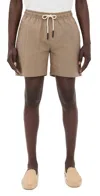 Oas Taupe Linen Shorts Brown In Brown
