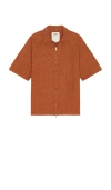 Oas Terracotta Turleo Zack Full Zip Shirt In 红色