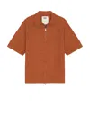 Oas Terracotta Turleo Zack Full Zip Shirt In Red