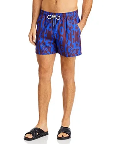 Oas Thenards Printed 5 Swim Shorts In Blue