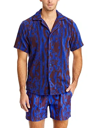 Oas Thenards Jiggle Cuba Terry Shirt In Blue