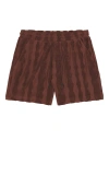 Oas Totem Terry Shorts In Brown