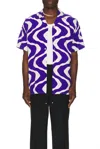 Oas Viscose Button Down Shirt In Blue Rippling In Blue