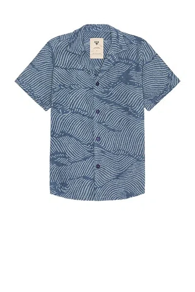 Oas Wavy Cuba Terry Shirt In Blue