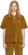 Oas Yellow Girona Velour Polo In Sienna