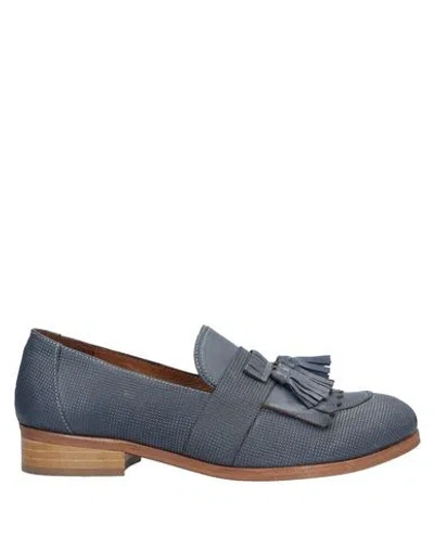 Oasi Woman Loafers Slate Blue Size 8 Soft Leather